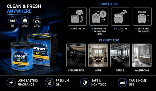 Areon Gel Wish Air Freshener – Premium Long Lasting Car & Home Fragrance Gel | 80g