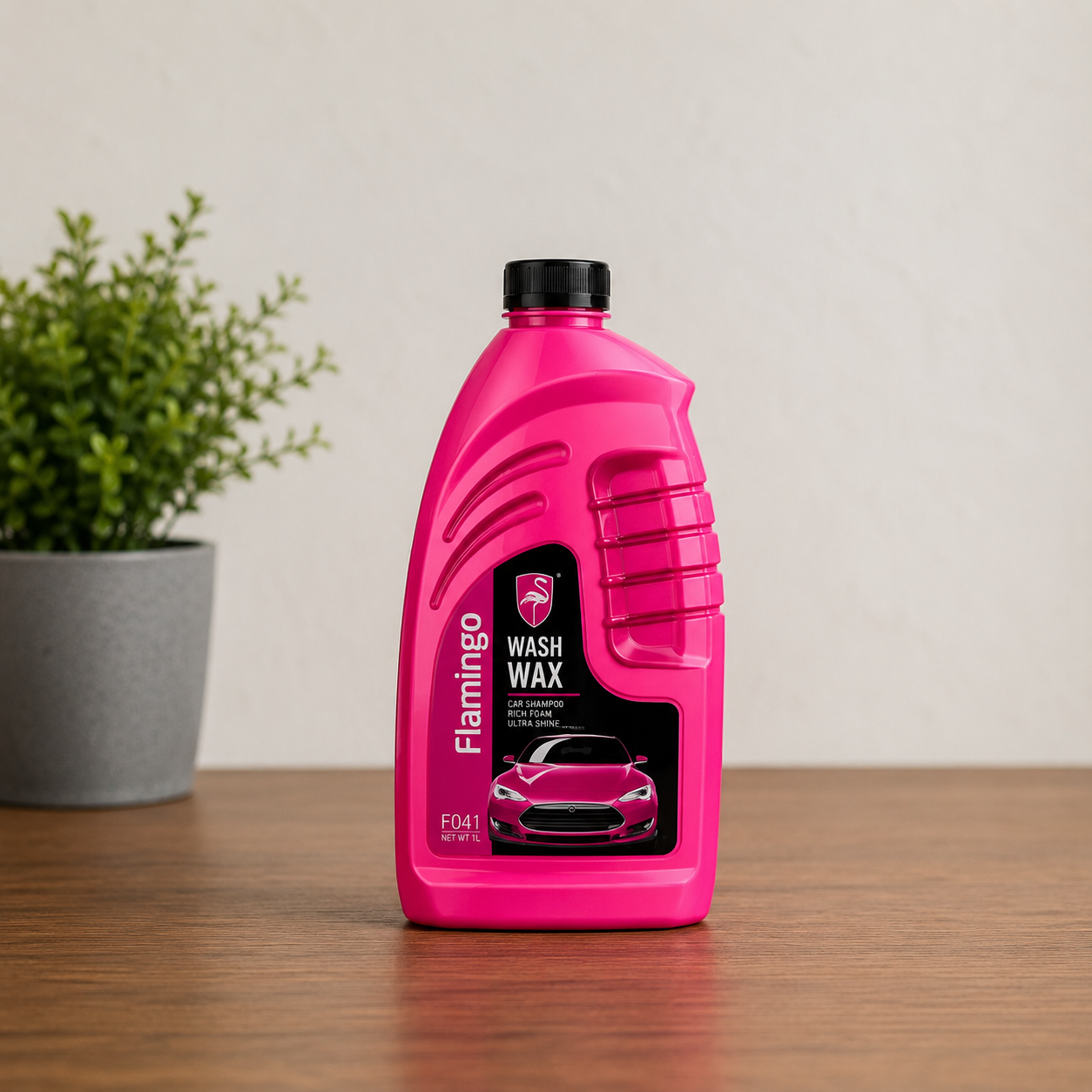 Flamingo Wash & Wax Car Shampoo 1L – High Gloss Car Wash with Wax Protection