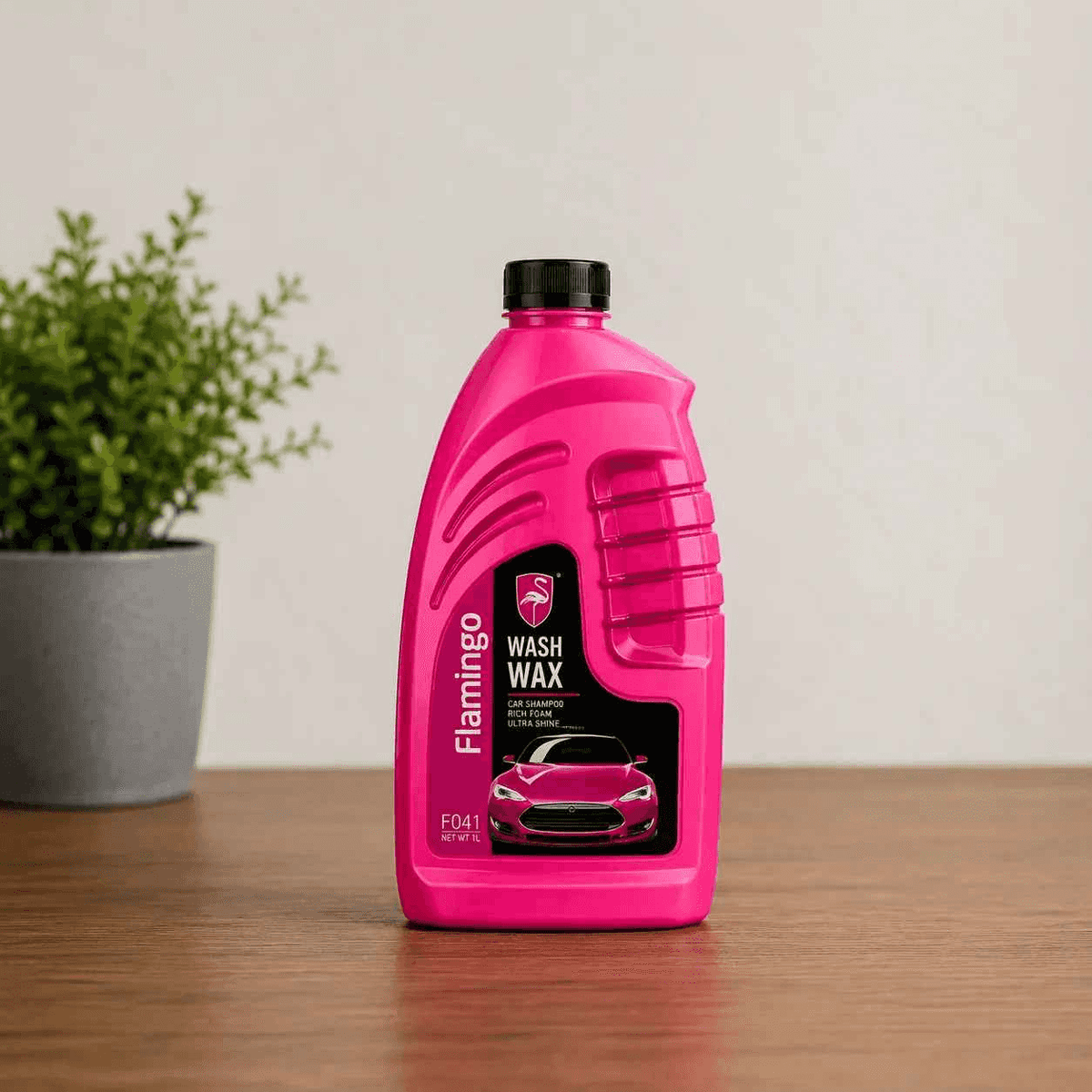 Flamingo Wash & Wax Car Shampoo 1L – High Gloss Car Wash with Wax Protection