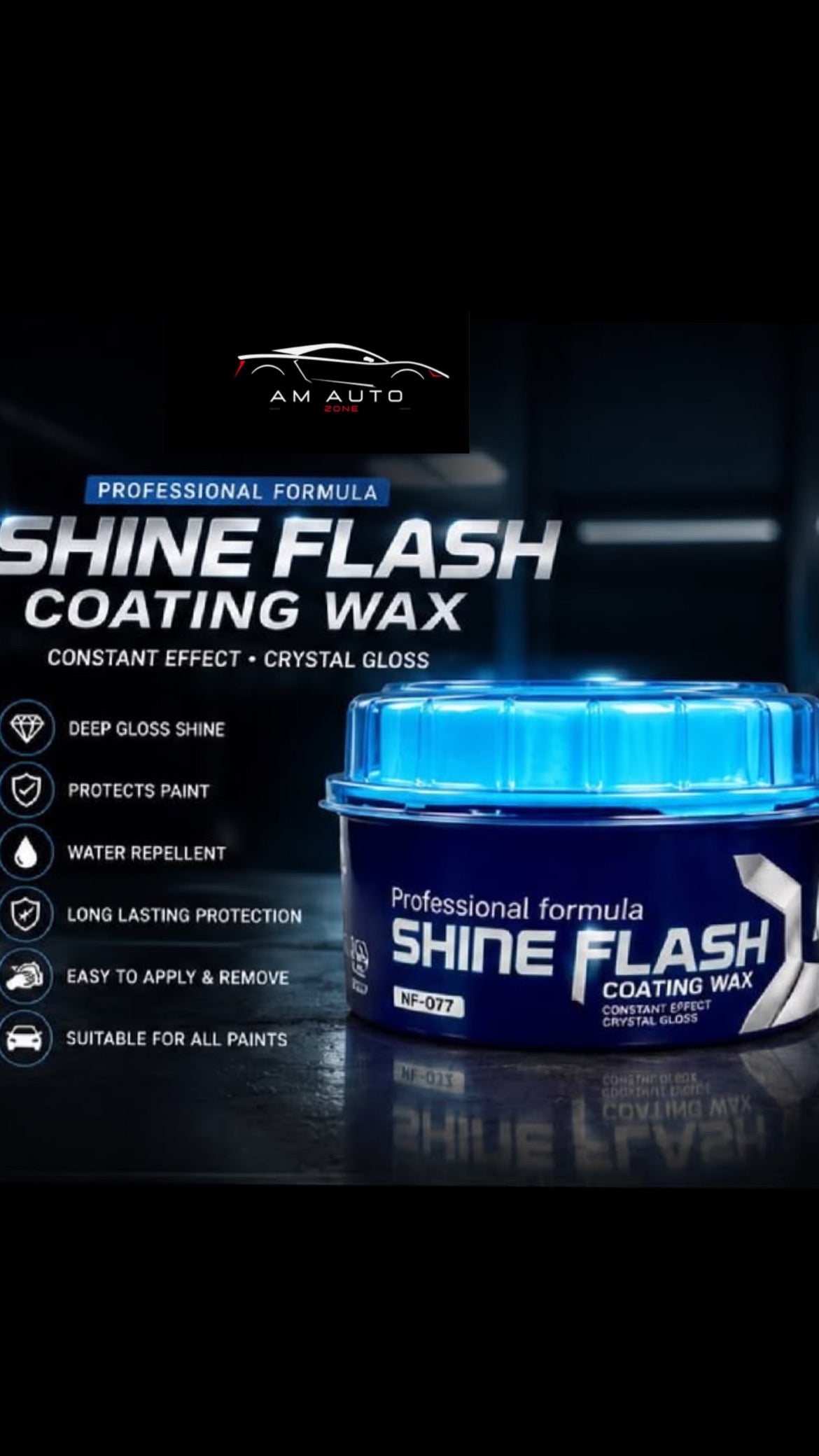 Professional Shine Flash Coating Wax – Crystal Gloss Car Paint Protection | Deep Shine & Water Repellent