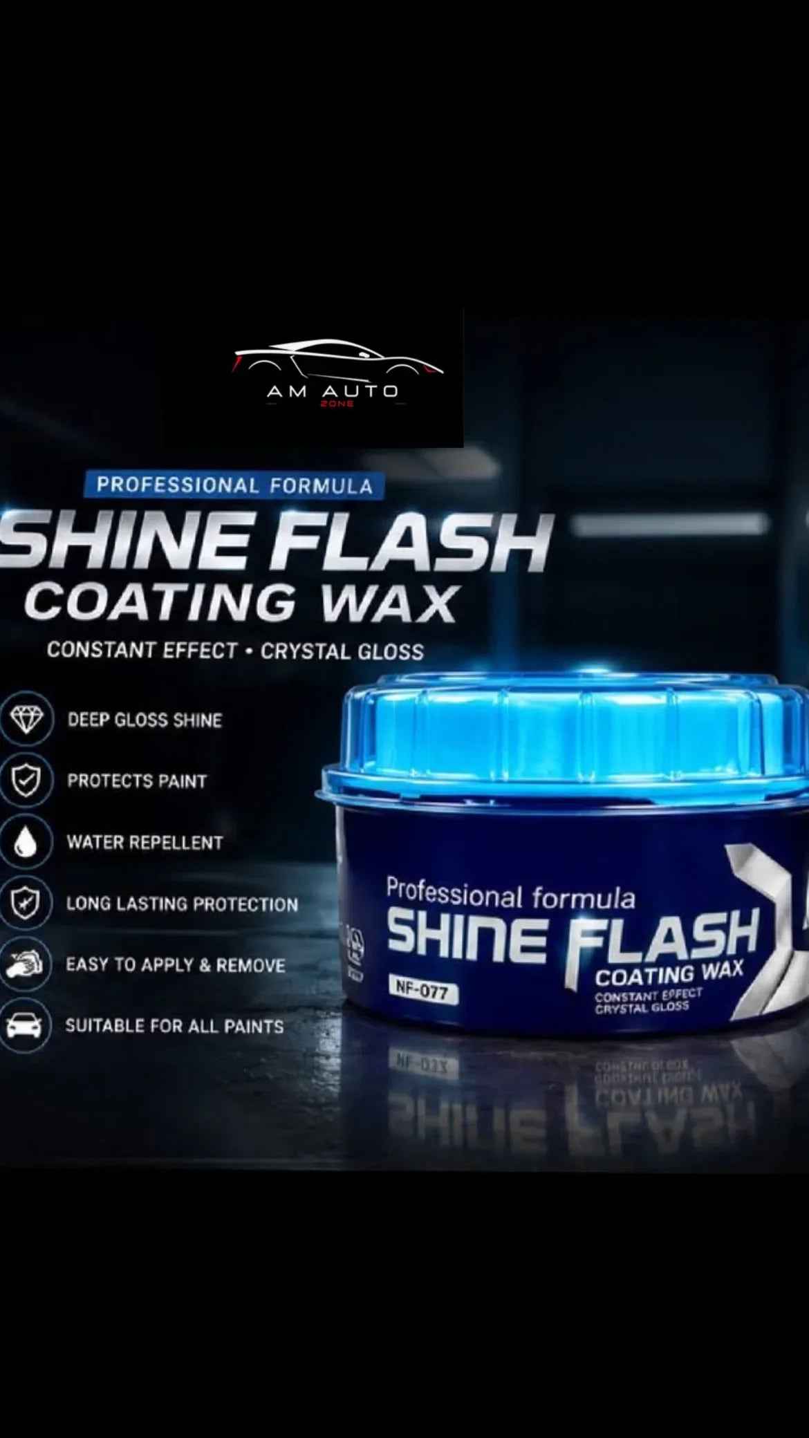 Professional Shine Flash Coating Wax – Crystal Gloss Car Paint Protection | Deep Shine & Water Repellent