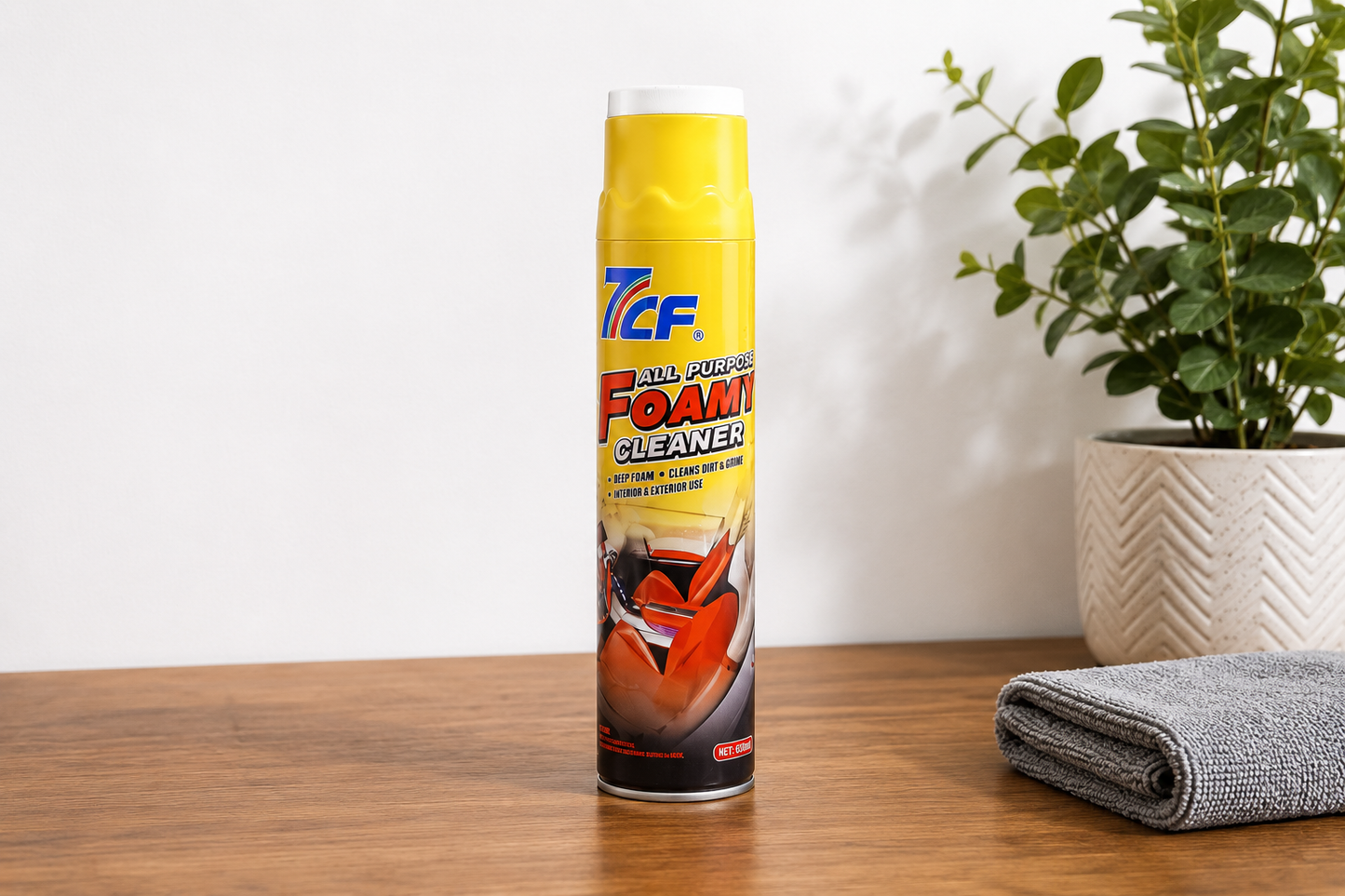 7CF Foamy All Purpose Cleaner 650ml – Multi-Purpose Car Interior & Exterior Foam Cleaner