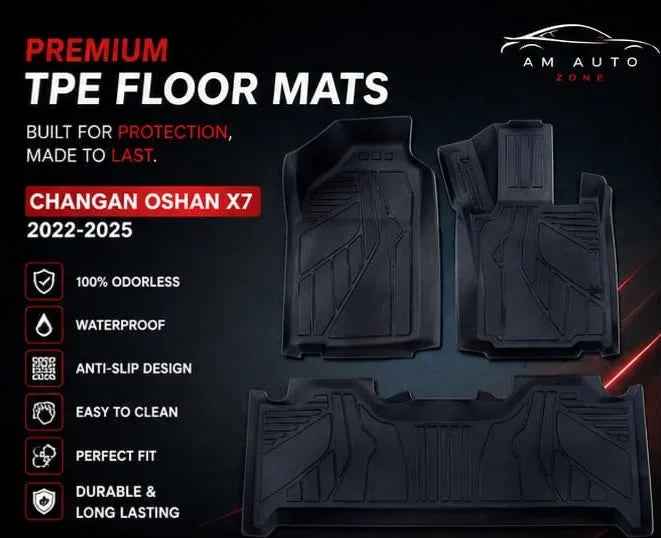 Changan Oshan X7 TPE Floor Mats | Premium 3D Custom Fit All Weather Car Floor Liners | Changan Oshan X7 2022, 2023, 2024 & 2025 | AM Auto Zone