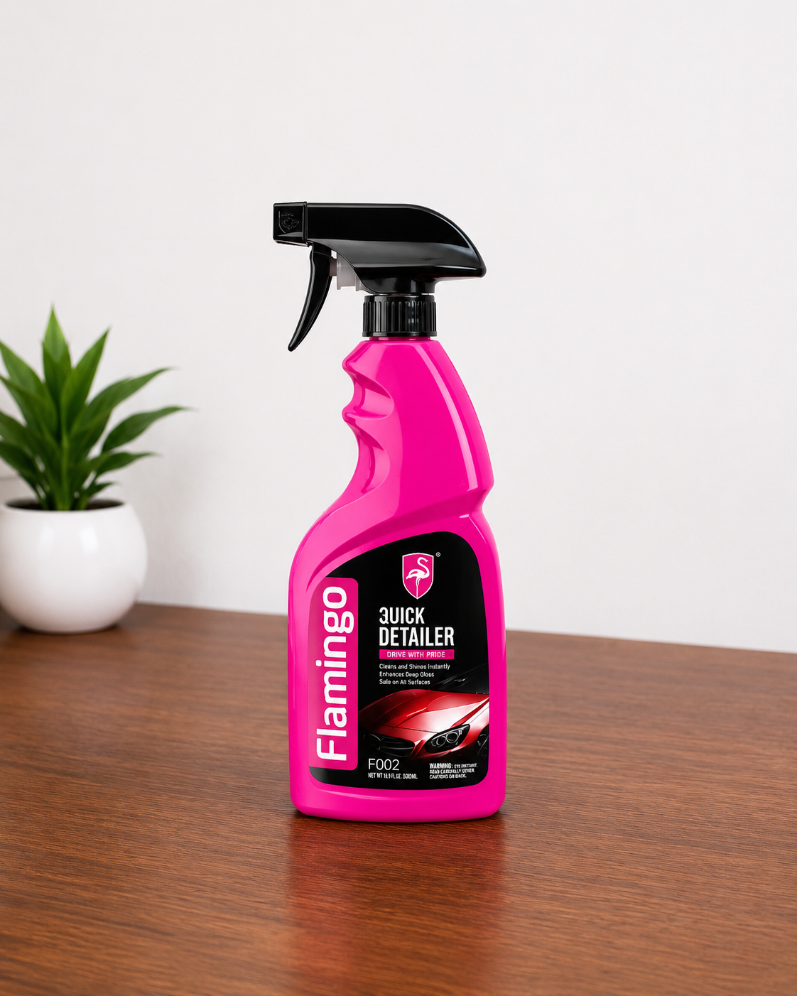 Flamingo 3 in 1 Quick Detailer Spray 500ml | Instant Car Shine & Surface Cleaner