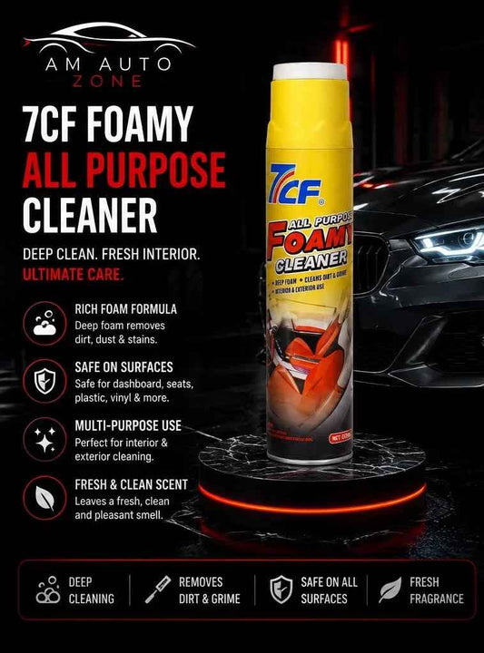 7CF Foamy All Purpose Cleaner 650ml – Multi-Purpose Car Interior & Exterior Foam Cleaner