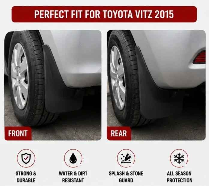 Toyota Vitz Mud Flaps Set 2015 | Front & Rear Splash Guards