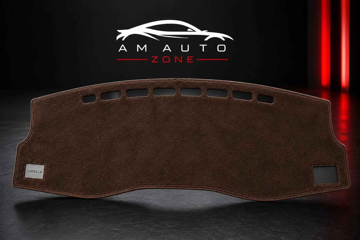 Brown Dashboard Mat for Toyota Corolla 2009, 2010, 2011, 2012, 2013 & 2014 | Premium Suede Non-Slip Dashboard Cover | Heat Resistant Anti-Glare Dash Mat | AM Auto Zone