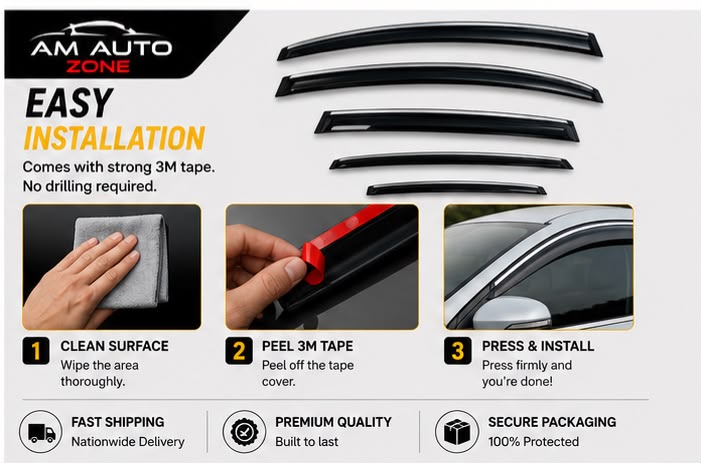 Honda Vezel TXR Air Press Sun Visor with Chrome 4PCS | Rain Guard Window Deflector