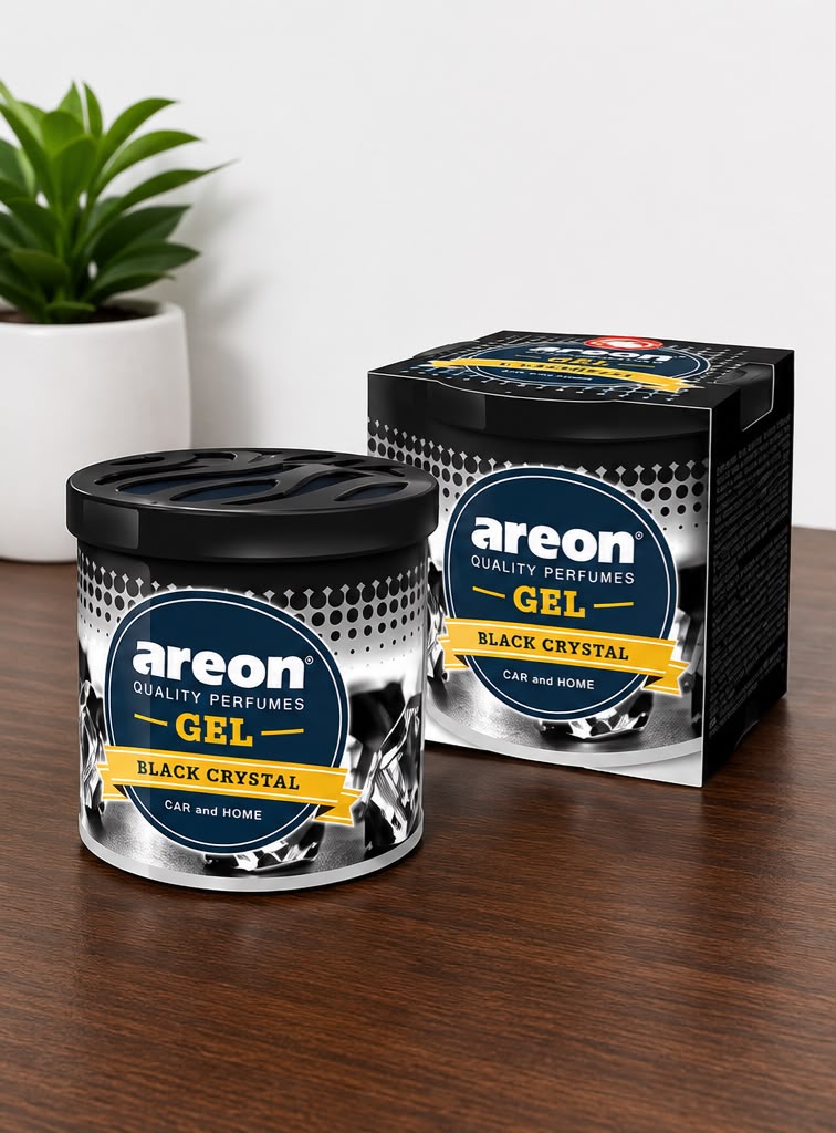 Areon Gel Black Crystal Car & Home Air Freshener | Long Lasting Gel Fragrance (80g)