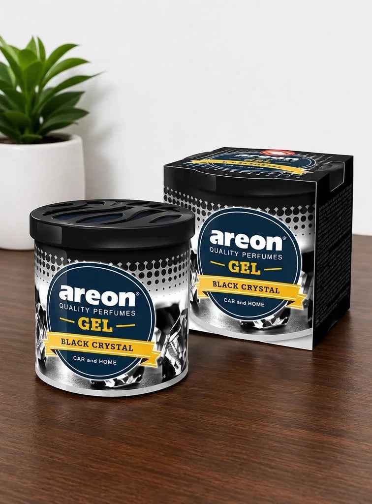 Areon Gel Black Crystal Car & Home Air Freshener | Long Lasting Gel Fragrance (80g)