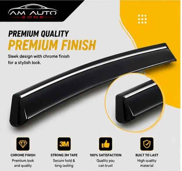 Honda Civic 2022 2023 2024 2025 2026 Maximus TXR Air Press Sun Visor with Chrome 6PCS | Window Wind Deflectors | AM Auto Zone