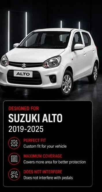 Suzuki Alto 2019, 2020, 2021, 2022, 2023, 2024 & 2025 Premium TPE Floor Mats | Waterproof All Weather Custom Fit Car Floor Liners