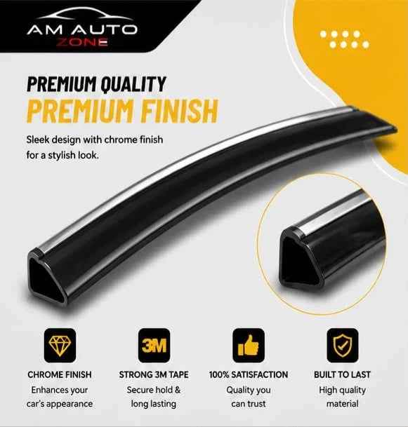 Air Press Sun Visor with Chrome for Toyota Fortuner Maximus TXR 4 PCS | Rain Guard Window Deflector | Wind Deflector | UV Resistant | Easy Installation