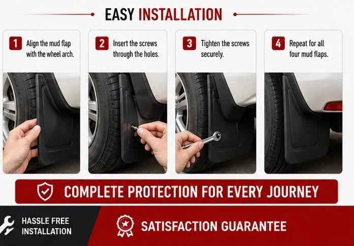 Toyota Prado FJ150 Mud Flaps Set 2010 2011 2012 2013 2014 2015 2016 2017 | Front & Rear Splash Guards