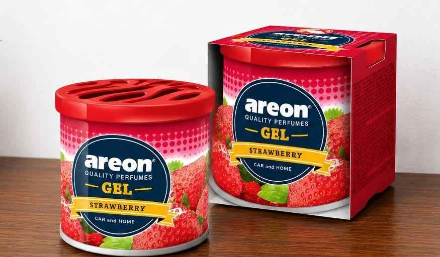 Areon Gel Strawberry Car & Home Air Freshener | Long Lasting Premium Gel Fragrance