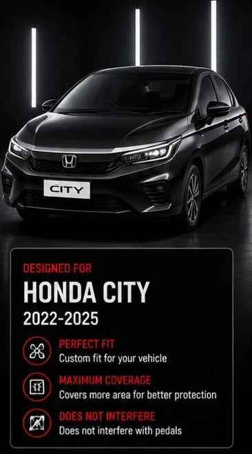 Honda City 2022, 2023, 2024 & 2025 Premium TPE Floor Mats | Waterproof All Weather Custom Fit Car Floor Liners