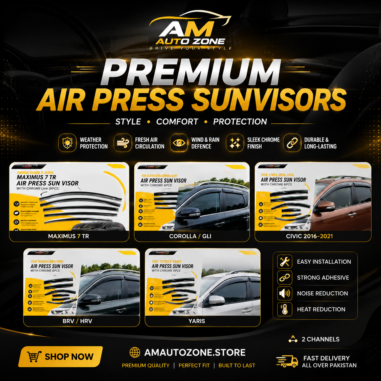 Premium Air Press Sunvisors