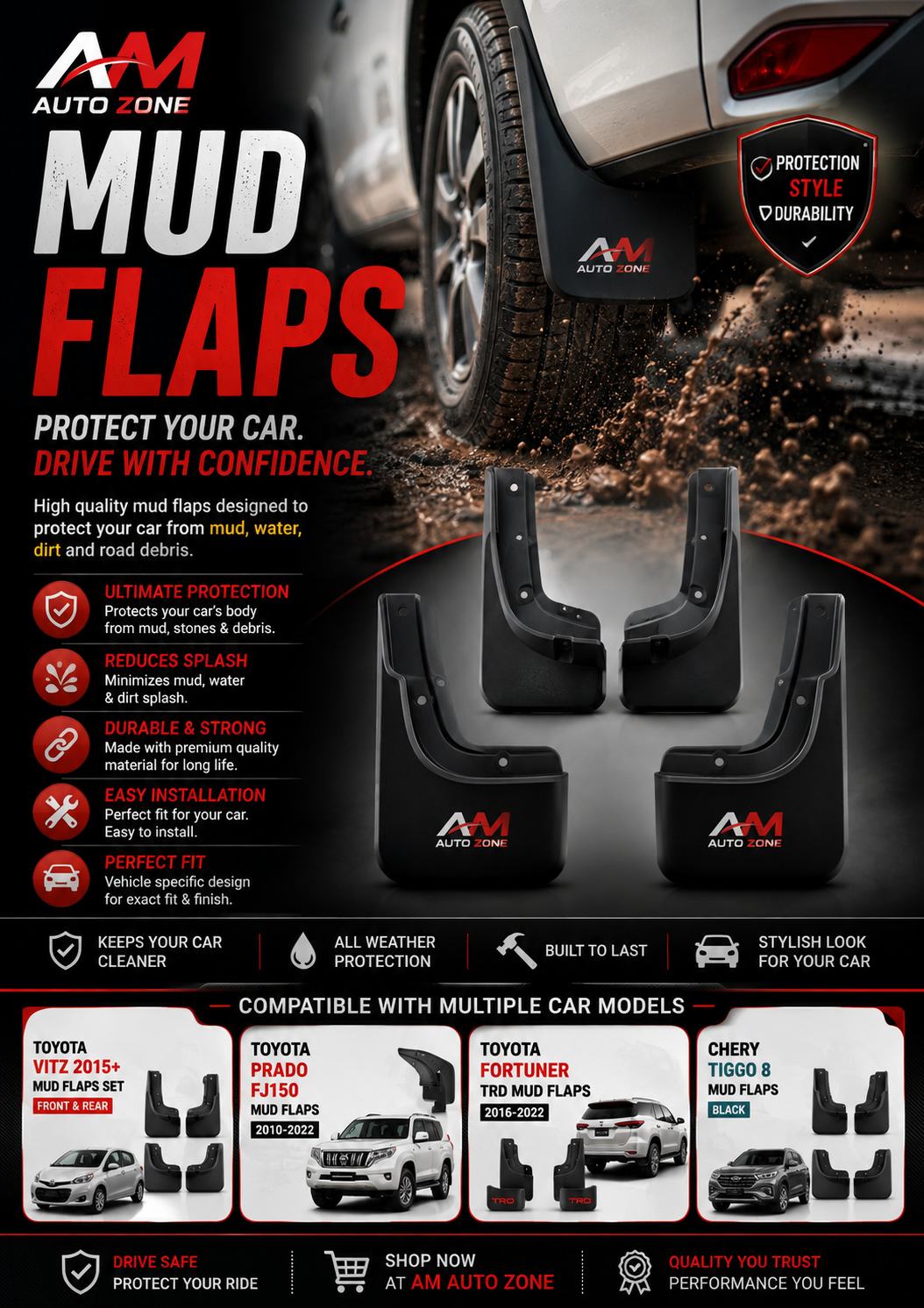 Car Mud Flaps & Mudguards in Pakistan | AM Auto Zone - AM Auto Zone
