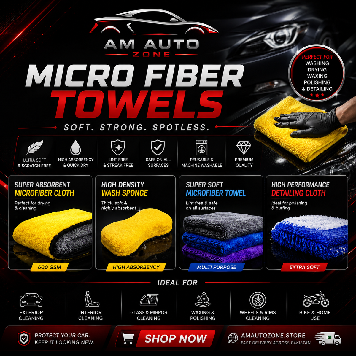 Micro Fiber Towels - AM Auto Zone