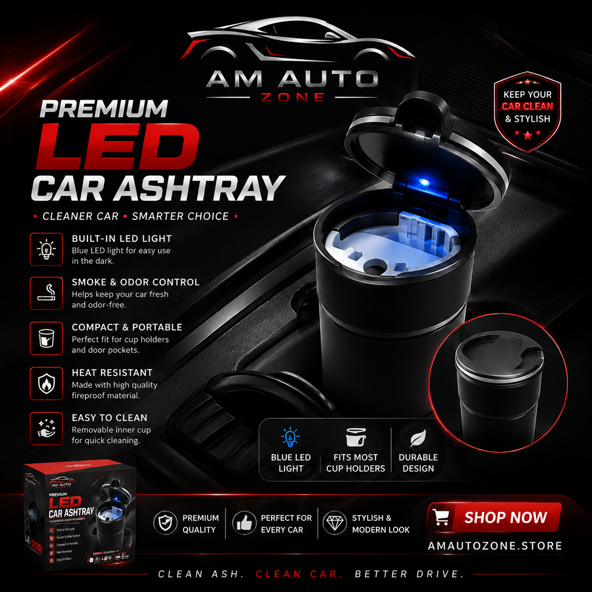 CAR ASH TRAY - AM Auto Zone