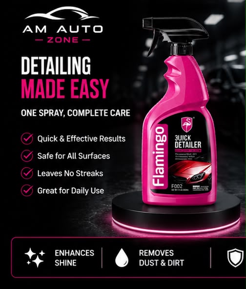 Flamingo 3 in 1 Quick Detailer Spray 500ml | Instant Car Shine & Surface Cleaner