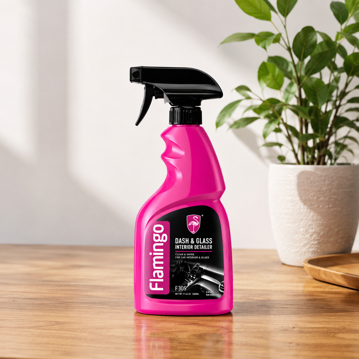 Flamingo Dash & Glass Interior Detailer Spray 500ml – Car Dashboard & Glass Cleaner