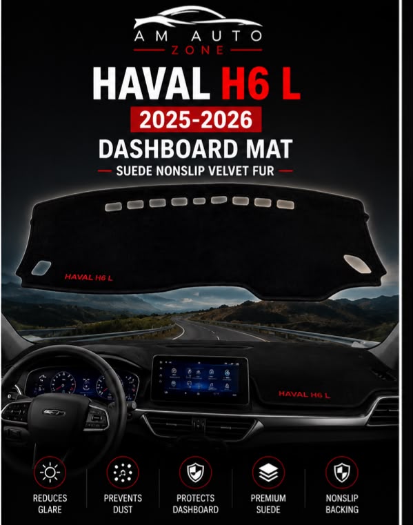 Haval H6 L Dashboard Mat (2025–2026) – Premium Suede Non-Slip Dashboard Cover | AM Auto Zone