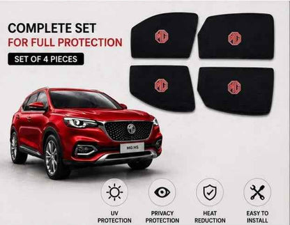 MG HS Foldable & Flexible Magnetic Side Sun Shades with Logo (2020–2021 2022 2023 2024 2025) – Set of 4