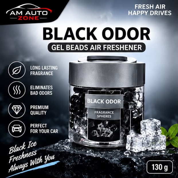 Black Odor Gel Beads Air Freshener – Black Ice 130g