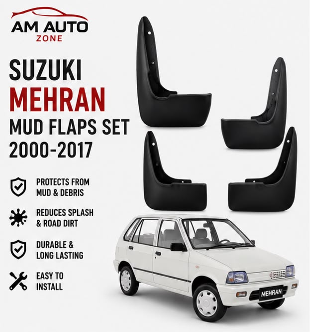Suzuki Mehran Mud Flaps Set 2000 2001 2002 2003 2004 2005 2006 2007 2008 2009 2010 2011 2012 2013 2014 2015 2016 2017 | Front & Rear Splash Guards
