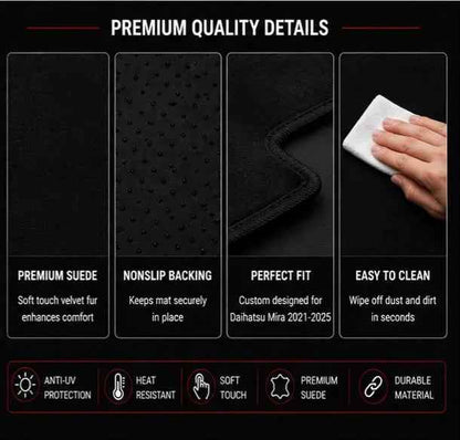 Dashboard Mat for Daihatsu Mira 2021, 2022, 2023, 2024 & 2025 | Premium Suede Non-Slip Velvet Dashboard Cover | Heat Resistant Anti-Glare Dash Protector | AM Auto Zone