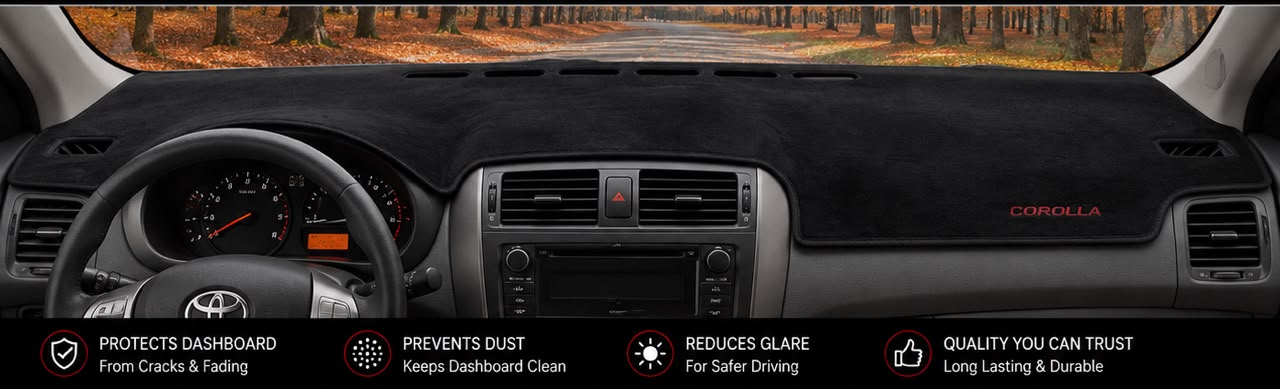 Toyota Corolla Dashboard Mat 2009 2010 2011 2012 2013 2014 | Premium Suede Non-Slip Dashboard Cover | Anti-UV Heat Resistant Dash Protector