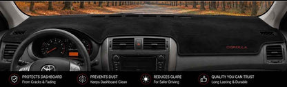 Toyota Corolla Dashboard Mat 2009 2010 2011 2012 2013 2014 | Premium Suede Non-Slip Dashboard Cover | Anti-UV Heat Resistant Dash Protector