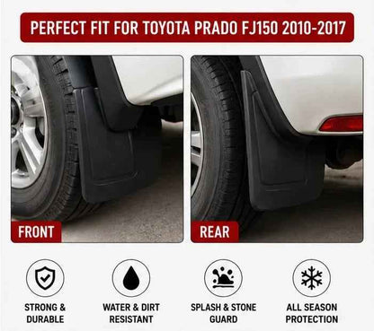 Toyota Prado FJ150 Mud Flaps Set 2010 2011 2012 2013 2014 2015 2016 2017 | Front & Rear Splash Guards
