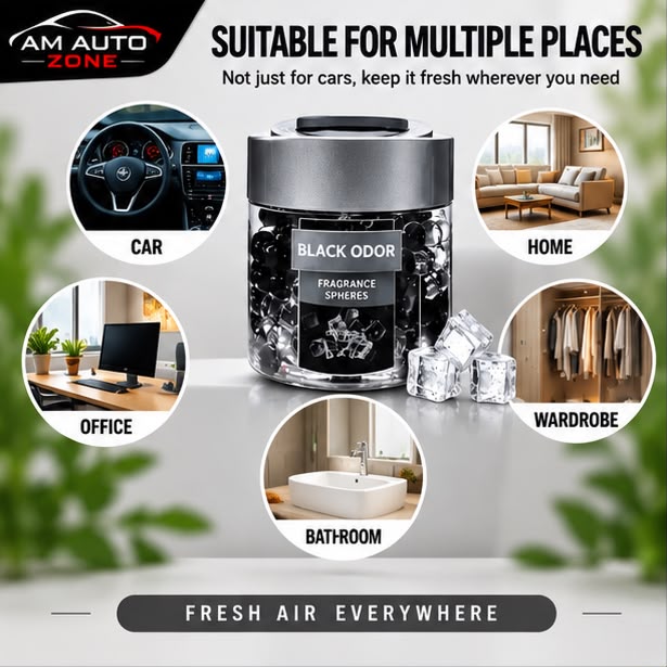 Black Odor Gel Beads Air Freshener – Black Ice 130g
