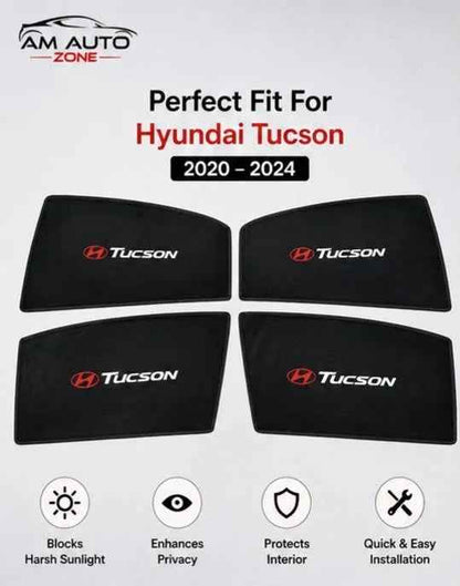 Hyundai Tucson Foldable & Flexible Side Sun Shade with Logo | 2020, 2021, 2022, 2023, 2024