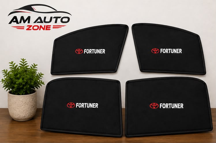 Toyota Fortuner Premium Magnetic Foldable Side Sunshade for Toyota Fortuner 2016, 2017, 2018, 2019, 2020 & 2021 | 4 PCS UV Heat Protection Car Window Shades