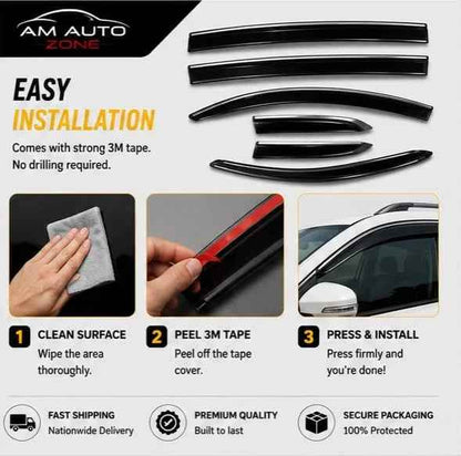 Air Press Sun Visor with Chrome for Glory 580 Maximus TXR 6 PCS | Rain Guard Window Deflector | Wind Deflector | UV Resistant | Easy Installation