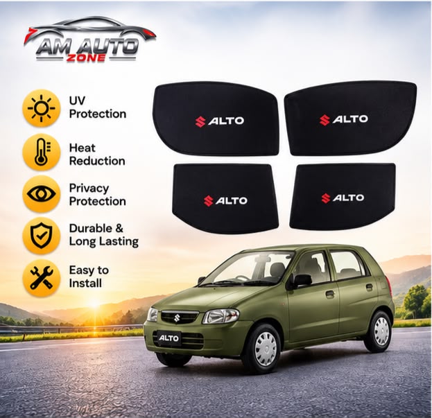 Suzuki Alto Old Japanese 1000cc Side Sunshade 2000, 2001, 2002, 2003, 2004, 2005, 2006, 2007, 2008, 2009, 2010, 2011, 2012 | Foldable Car Window Sunshade
