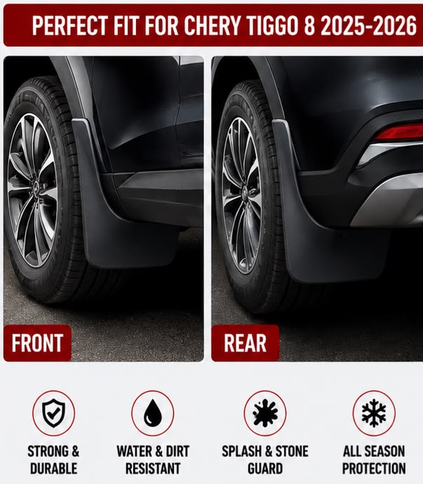 Chery Tiggo 8 Mud Flaps Set 2025 2026 | Front & Rear Splash Guards