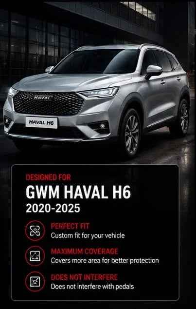GWM Haval H6 2020–2025 Premium TPE Floor Mats | Waterproof All Weather Custom Fit Car Floor Liners
