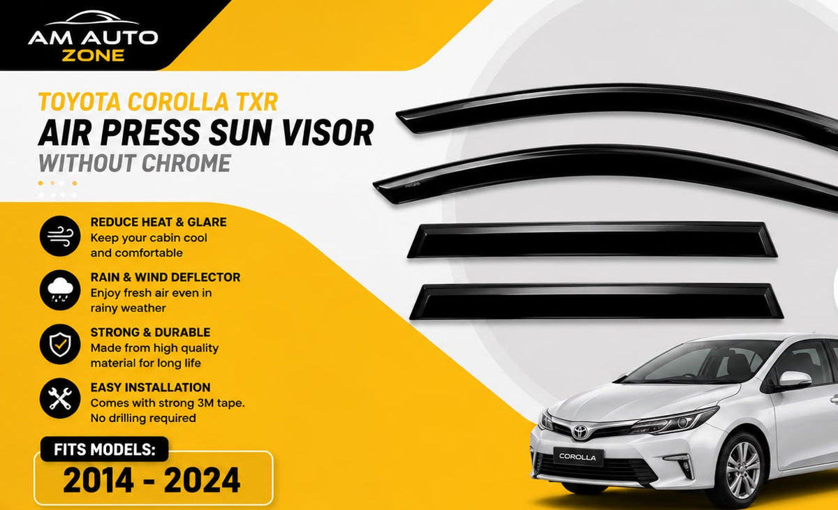 Air Press Sun Visor Without Chrome for Toyota Corolla TXR 2008 2009 2010 2011 2012 2013 2014 2015 2016 2017 2018 2019 2020 2021 2022 2023 2024 2025 2026| 4 PCS Rain Guard Window Deflector