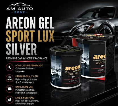 Areon Sport Lux Silver Gel Air Freshener – Premium Long Lasting Car & Home Fragrance