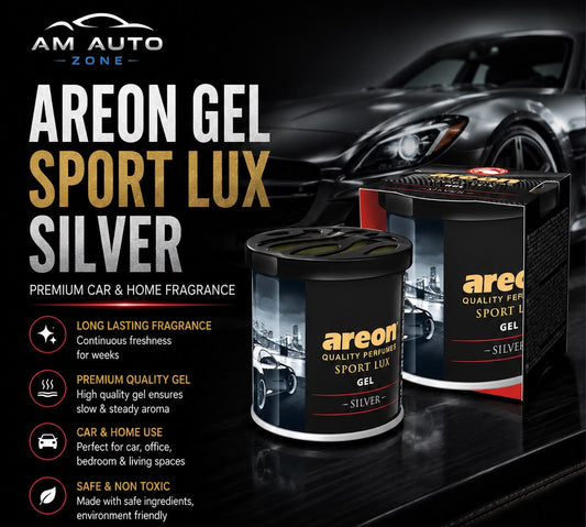Areon Sport Lux Silver Gel Air Freshener – Premium Long Lasting Car & Home Fragrance