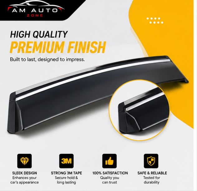 Hyundai Sonata Maximus TXR Air Press Sun Visor with Chrome 4PCS | Window Wind Deflectors | Hyundai Sonata 2020 2021 2022 2023 2024 2025 | AM Auto Zone