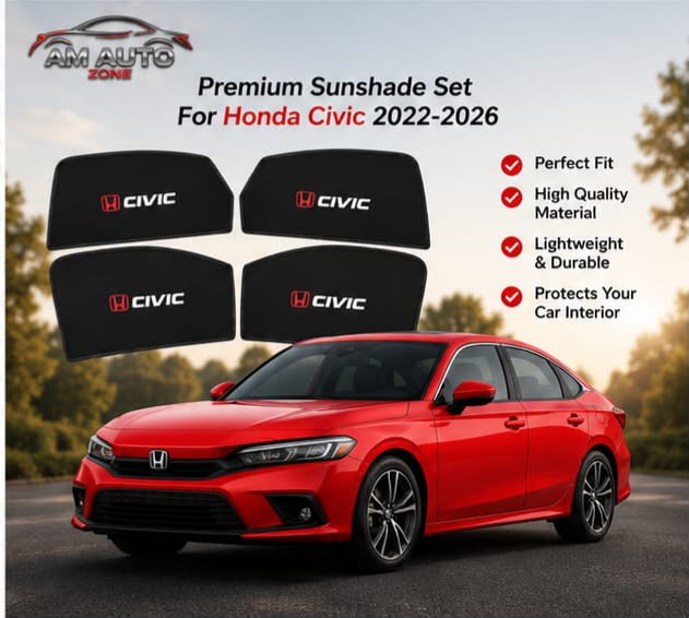 Honda Civic Side Sun Shades 2022 2023 2024 2025 2026 | Foldable Window Sunshade (4 PCS)