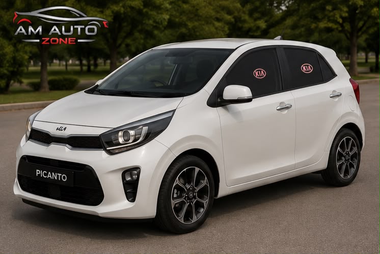 KIA Picanto Foldable & Flexible Side Sun Shade with Logo for KIA Picanto 2019, 2020, 2021, 2022, 2023, 2024 & 2025 | Custom Fit Car Window Sun Shades | 4 PCS
