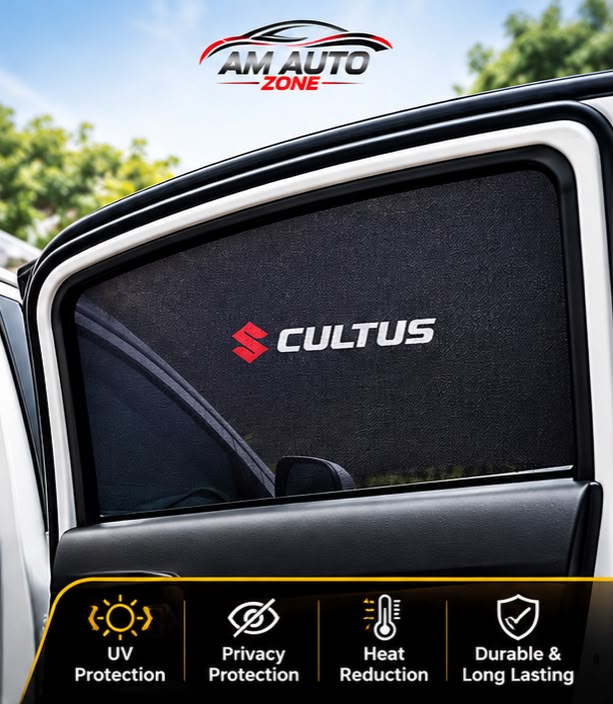 Suzuki Cultus Side Sun Shades 2017 2018 2019 2020 2021 2022 2023 2024 2025 | Foldable Window Sunshade (4 PCS)