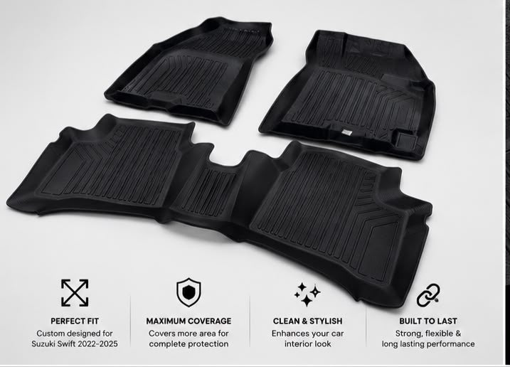 Suzuki Swift 2022, 2023, 2024 & 2025 Premium TPE Floor Mats | Waterproof All Weather Custom Fit Car Floor Liners