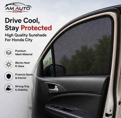 Honda City Foldable & Flexible Side Sun Shade with Logo | 2003, 2004, 2005, 2006